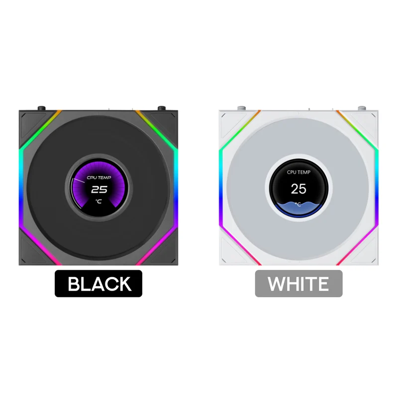 Lian Li Uni Fan TL LCD Flex 120mm Single Cooling Fan (Black, White)