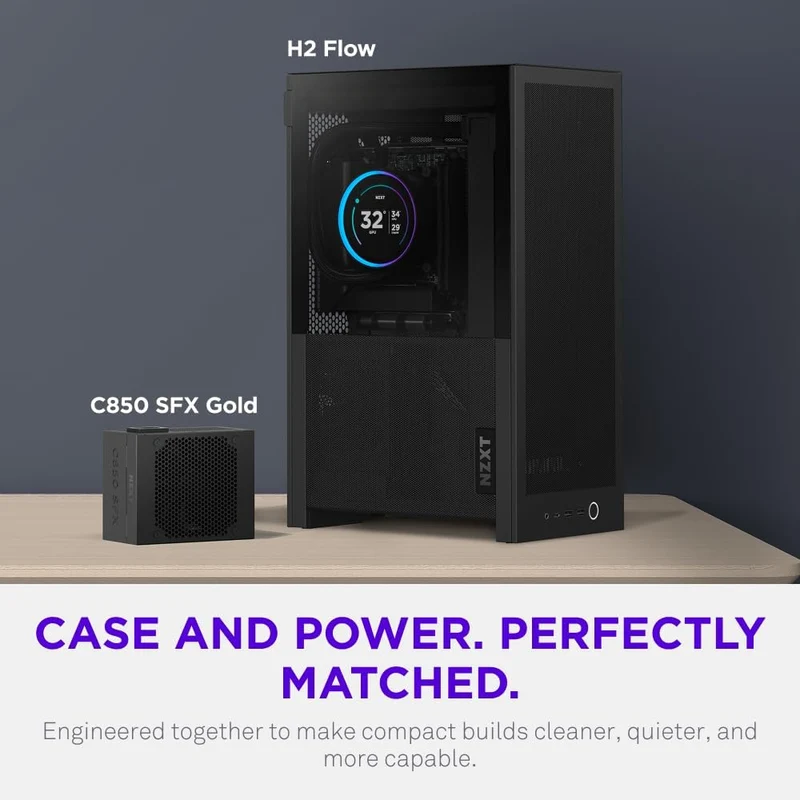 NZXT H2 Flow 2026 Mini-ITX Airflow Case (Black) (CI-H21FB-01)