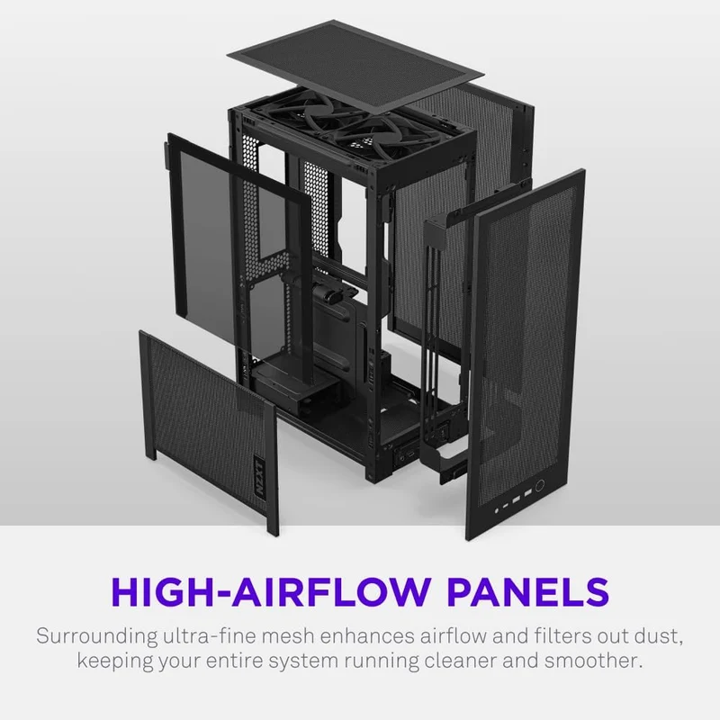 NZXT H2 Flow 2026 Mini-ITX Airflow Case (Black) (CI-H21FB-01)