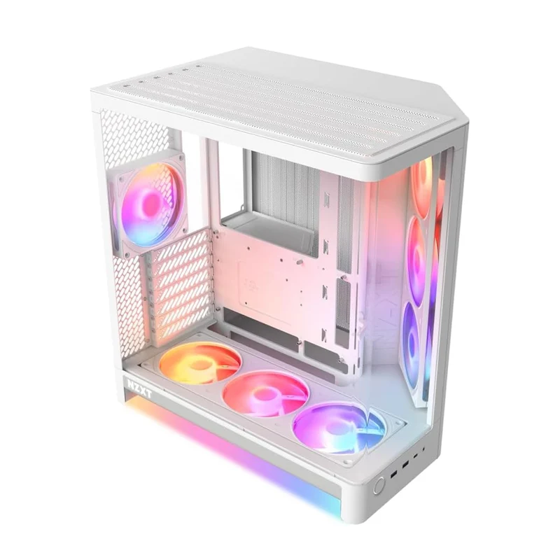 NZXT H6 RGB+ 2026 Compact Dual-Chamber ATX Airflow Case with RGB Fans and Controller (Black, White) (CC-H62FB-P1, CC-H62FW-P1)