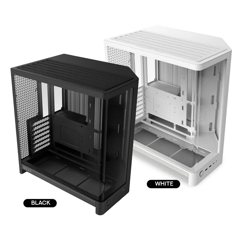 NZXT H6 Flow 2026 Compact Dual-Chamber ATX Mid-Tower Airflow Case (Black, White) (CC-H62FB-01, CC-H62FW-01)