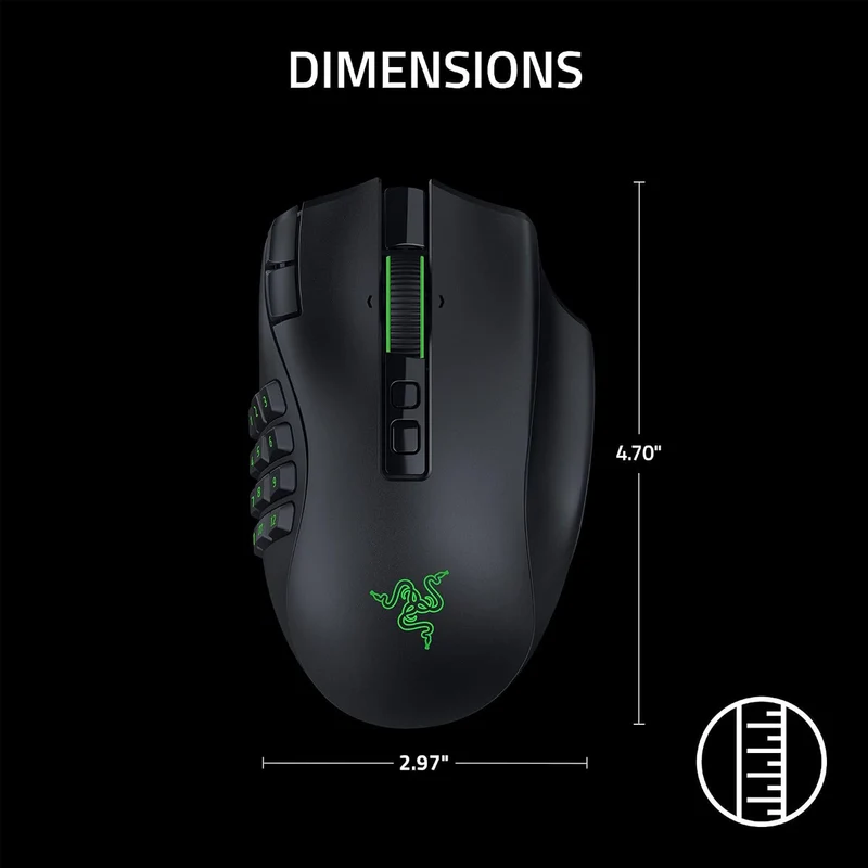 Razer Naga V3 Pro MMO Wireless Gaming Mouse (Black)