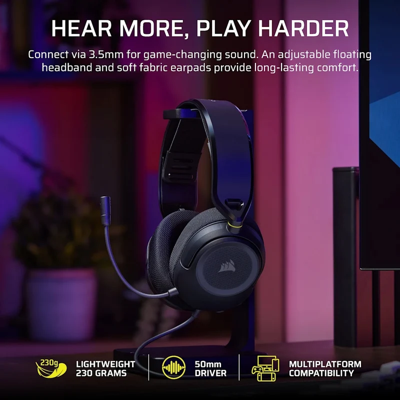 Corsair HS35 V3 Stereo Wired Gaming Headset (Carbon, White) (CA-9011399-WW, CA-9011400-WW)