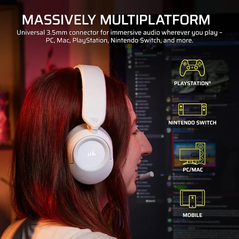 Corsair HS35 V3 Stereo Wired Gaming Headset (Carbon, White) (CA-9011399-WW, CA-9011400-WW)