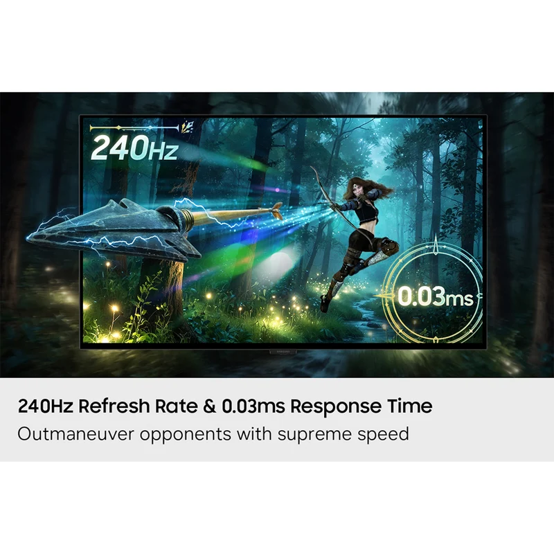 Samsung Odyssey OLED G8 LS27HG802SEXXP 27" 4K (3840x2160) 240Hz 0.03ms GTG FreeSync Premium Pro Gaming Monitor with Tilt/ Height/ Pivot/ Swivel Adjustment + Samsung Soundbar HW-B400F/XP 2.1ch Subwoofer