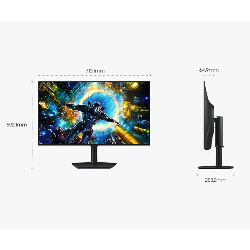 Samsung Odyssey OLED G7 LS32HG732SEXXP 32" 4K (3840x2160) Dual Mode (Max 4K 165Hz / FHD 330Hz) 0.03ms GTG Gaming Monitor with Tilt/ Height/ Pivot/ Swivel Adjustment + Samsung Soundbar HW-B400F/XP 2.1ch Subwoofer