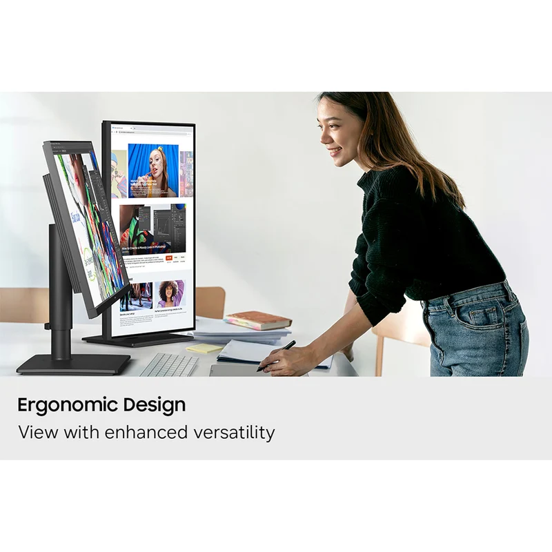 Samsung ViewFinity S8 LS27H802EFAXXP 27" 5K (5120x2880) 60Hz 5ms GTG USB-C & LAN Port IPS Monitor with Tilt/ Height/ Pivot/ Swivel Adjustment + Samsung Soundbar HW-B400F/XP 2.1ch Subwoofer