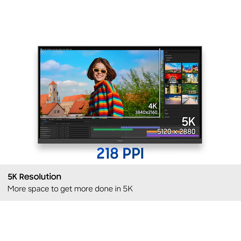 Samsung ViewFinity S8 LS27H802EFAXXP 27" 5K (5120x2880) 60Hz 5ms GTG USB-C & LAN Port IPS Monitor with Tilt/ Height/ Pivot/ Swivel Adjustment + Samsung Soundbar HW-B400F/XP 2.1ch Subwoofer