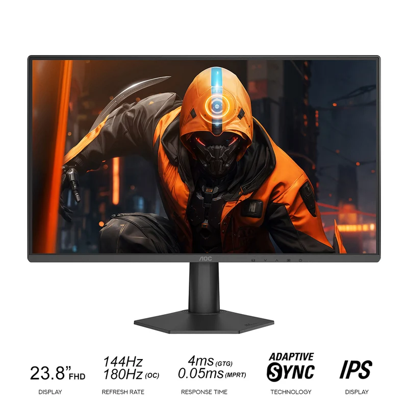 AOC 24G50F/71 23.8" FHD (1920x1080) 144Hz / 180Hz OC 4ms GTG / 0.05ms MPRT IPS Gaming Monitor With Tilt Adjustment