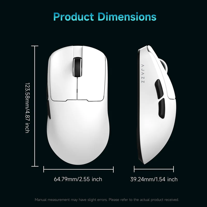 Nacodex x Ajazz AJ159 V2 MC Tri-Mode Gaming Mouse (Black, White)