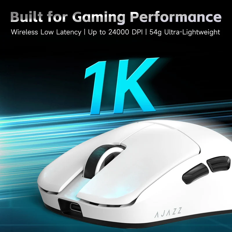 Nacodex x Ajazz AJ159 V2 MC Tri-Mode Gaming Mouse (Black, White)