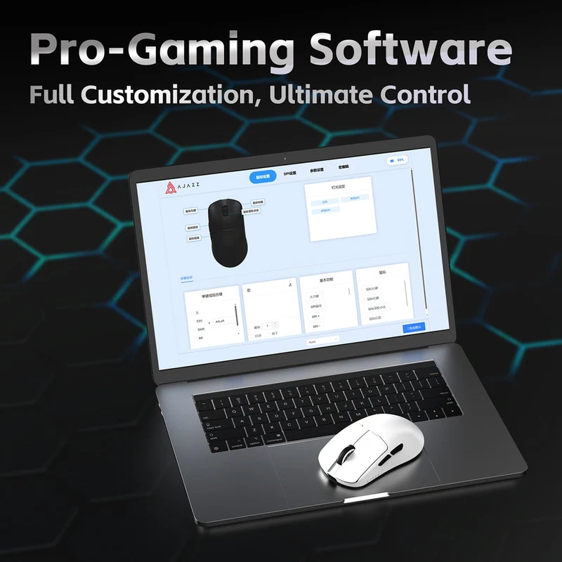 Nacodex x Ajazz AJ159 V2 MC Tri-Mode Gaming Mouse (Black, White)