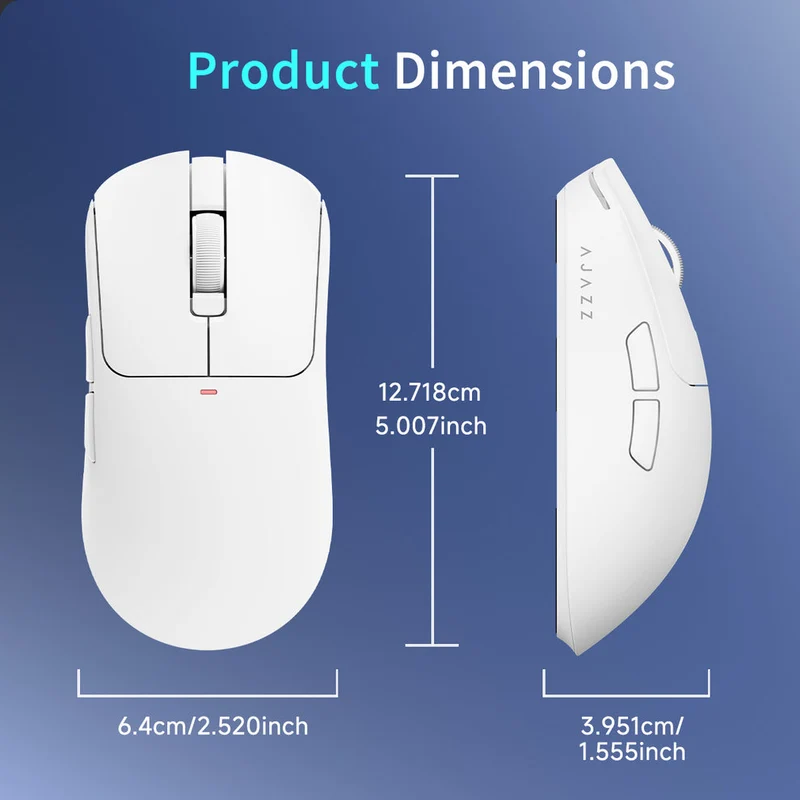 Nacodex x Ajazz AJ200P NL AI MC NearLink Tri-Mode Gaming Mouse (Black, White)