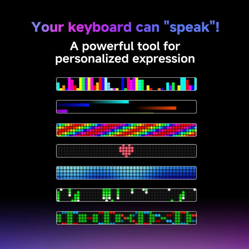 Ajazz Pixel68 Dot Matrix Large Screen RGB Tri-Mode Mechanical Keyboard (Transparent Blue Purple Pink Orange) (MX Ice Sea Spirit Switch)