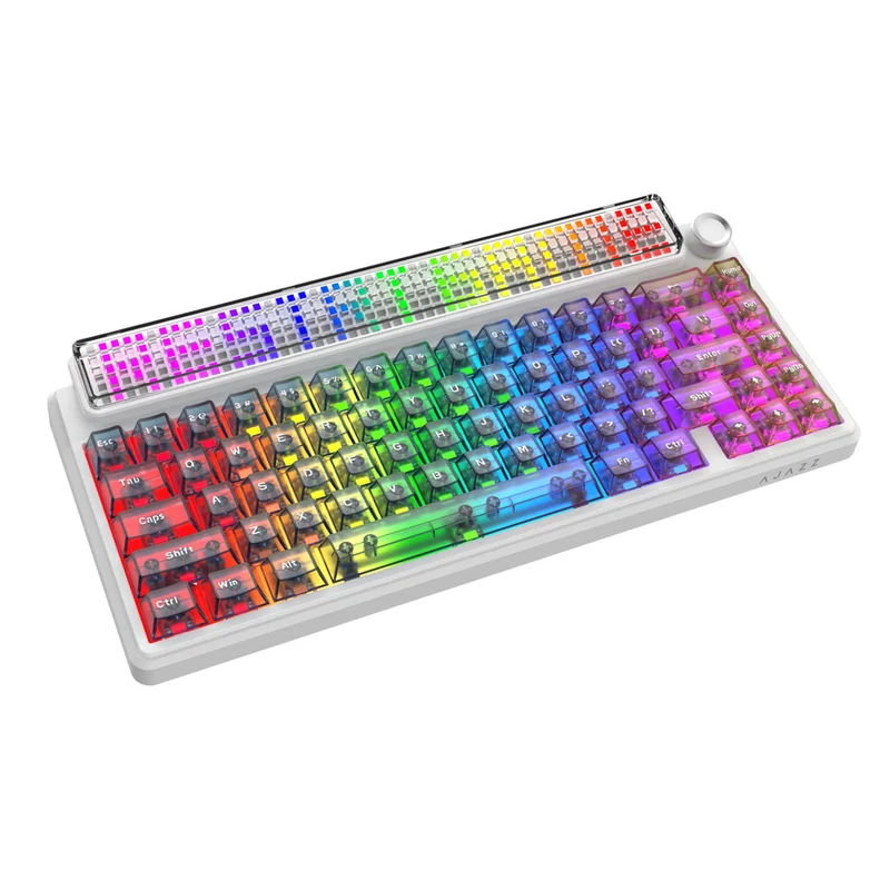 Ajazz Pixel68 Dot Matrix Large Screen RGB Tri-Mode Mechanical Keyboard (Transparent Blue Purple Pink Orange) (MX Ice Sea Spirit Switch)