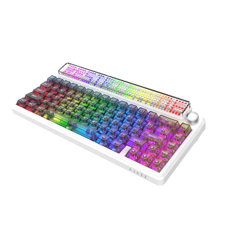 Ajazz Pixel68 Dot Matrix Large Screen RGB Tri-Mode Mechanical Keyboard (Transparent Blue Purple Pink Orange) (MX Ice Sea Spirit Switch)