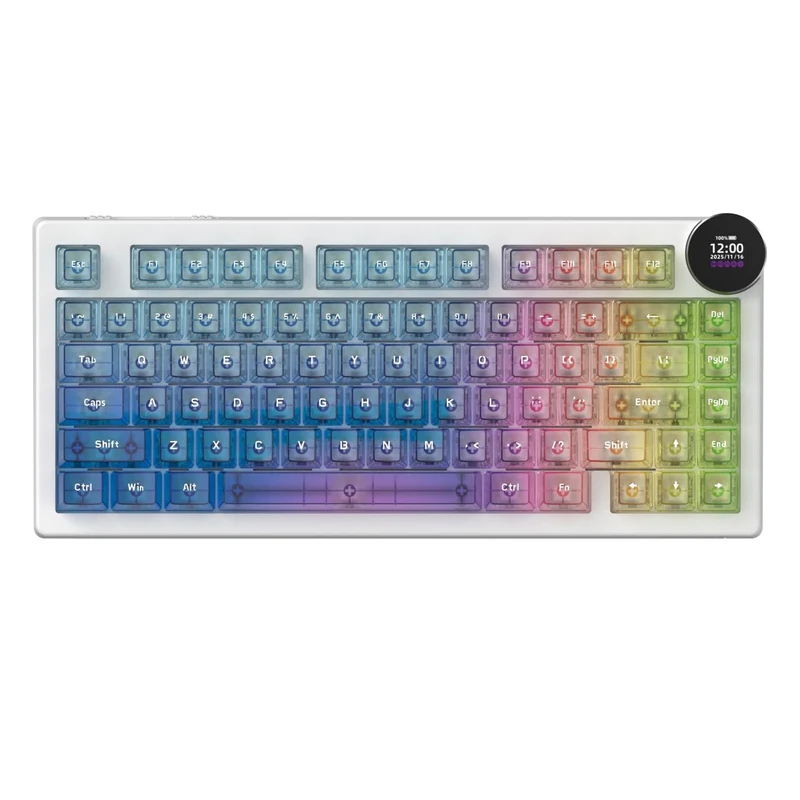 Ajazz AK820 V2 Pro RGB Tri-Mode Mechanical Keyboard (Transparent Color) (Lychee Switch)