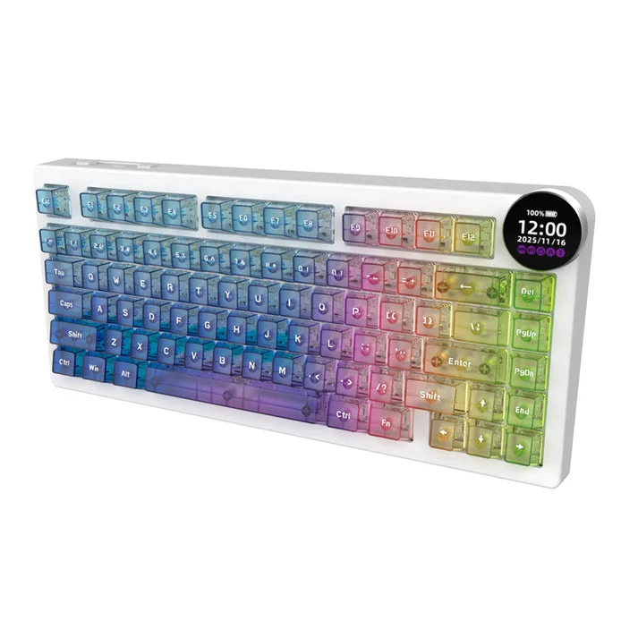 Ajazz AK820 V2 Pro RGB Tri-Mode Mechanical Keyboard (Transparent Color) (Lychee Switch)