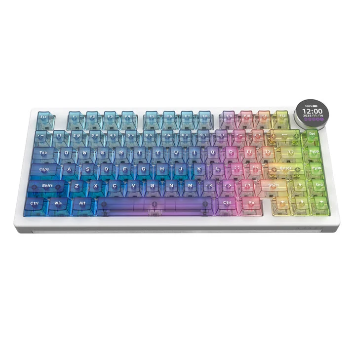 Ajazz AK820 V2 Pro RGB Tri-Mode Mechanical Keyboard (Transparent Color) (Lychee Switch)