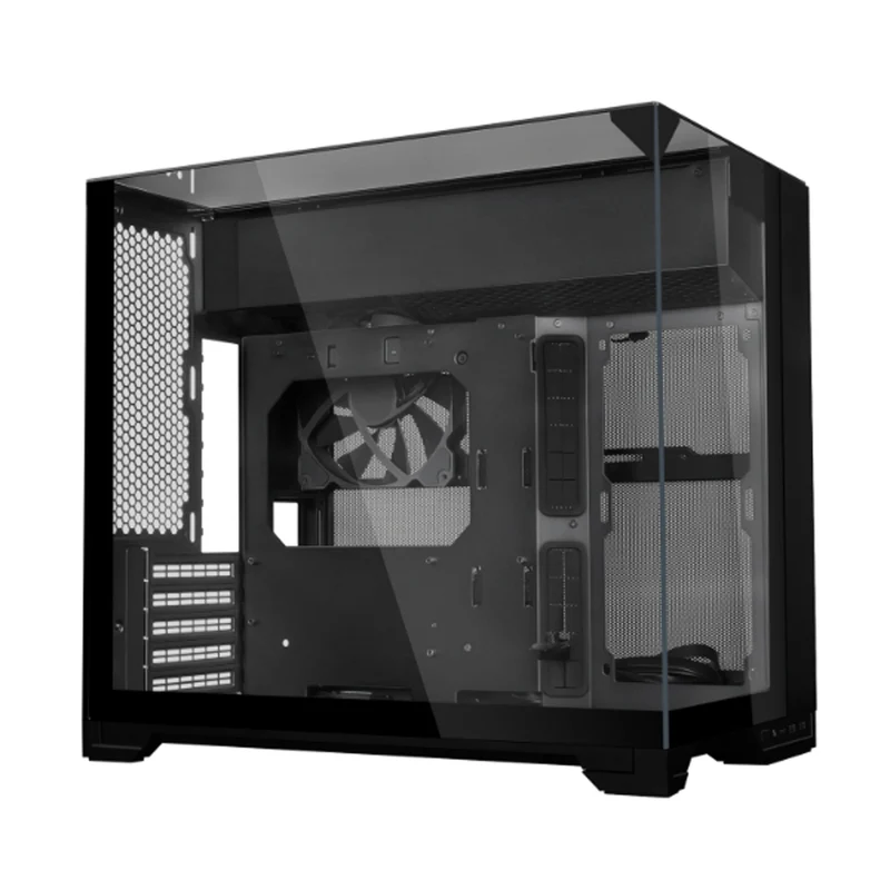 Lian Li O11 Vision-M Compact Dual Chamber M-ATX Gaming PC Case (Black, White)