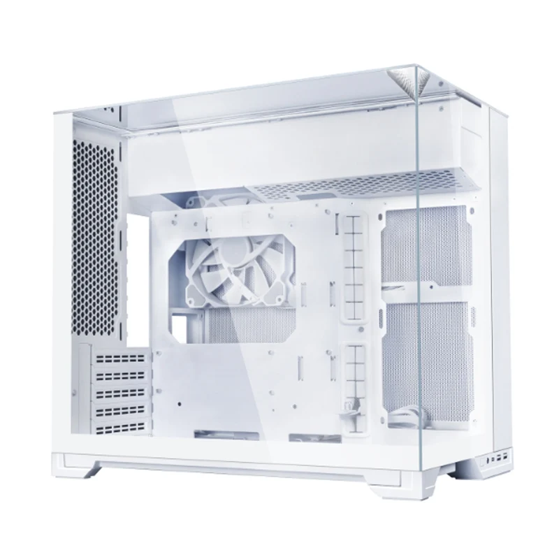 Lian Li O11 Vision-M Compact Dual Chamber M-ATX Gaming PC Case (Black, White)