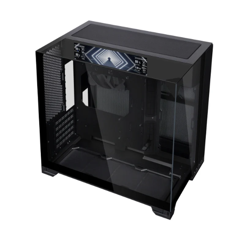 Lian Li O11 Vision-M Digital Compact Dual-Chamber LCD Gaming PC Case (Black, White)