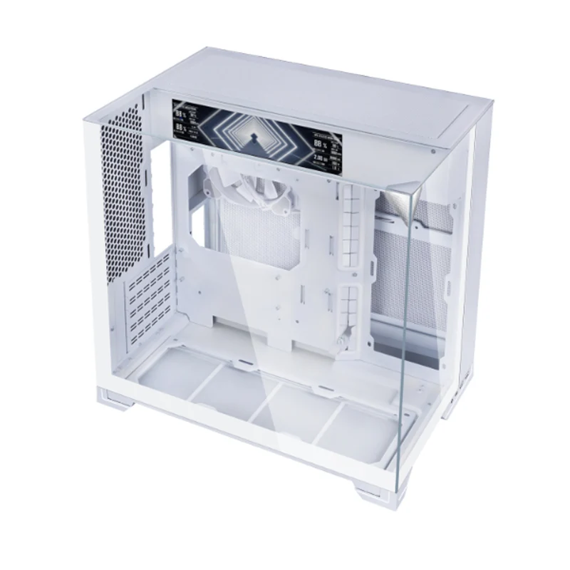 Lian Li O11 Vision-M Digital Compact Dual-Chamber LCD Gaming PC Case (Black, White)