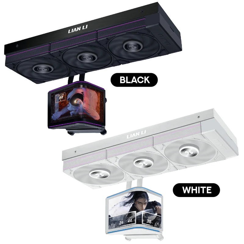 Lian Li Hydroshift 2 OLED Curved 360P AIO Liquid CPU Cooler (Black, White) (GHS2OLDC36PB, GHS2OLDC36PW)
