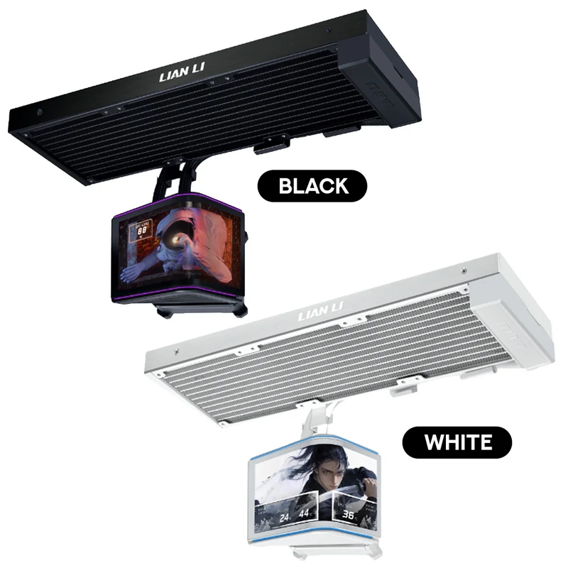 Lian Li Hydroshift 2 OLED Curved 360N AIO Liquid CPU Cooler (Black, White) (GHS2OLDC36NB, GHS2OLDC36NW)