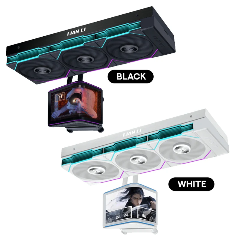 Lian Li Hydroshift II OLED Curved 360TL AIO Liquid CPU Cooler (Black, White) (GHS2OLDC36TB, GHS2OLDC36TW)