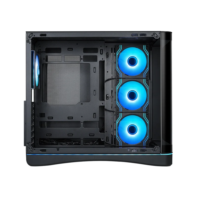 Sama V62S Mid-Tower Curved Panoramic TG Panel PC Case with 4x Pre-Installed ARGB Infinity Fans (Black, White) (V62S-BKADA4X1-GL, V62S-WHADA4X1-GL)