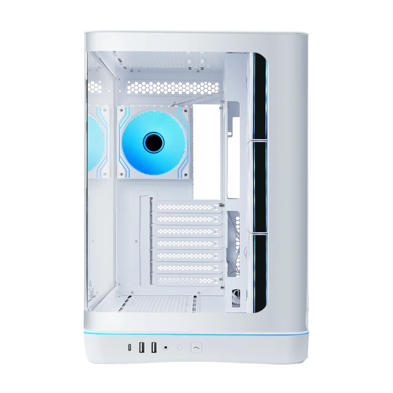 Sama V62S Mid-Tower Curved Panoramic TG Panel PC Case with 4x Pre-Installed ARGB Infinity Fans (Black, White) (V62S-BKADA4X1-GL, V62S-WHADA4X1-GL)