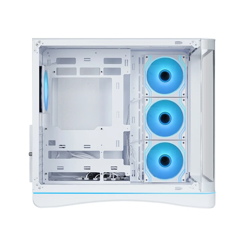 Sama V62S Mid-Tower Curved Panoramic TG Panel PC Case with 4x Pre-Installed ARGB Infinity Fans (Black, White) (V62S-BKADA4X1-GL, V62S-WHADA4X1-GL)