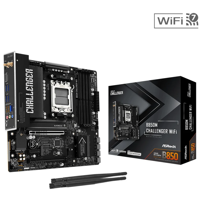 ASRock B850M Challenger WiFi DDR5 AMD Motherboard (Black)