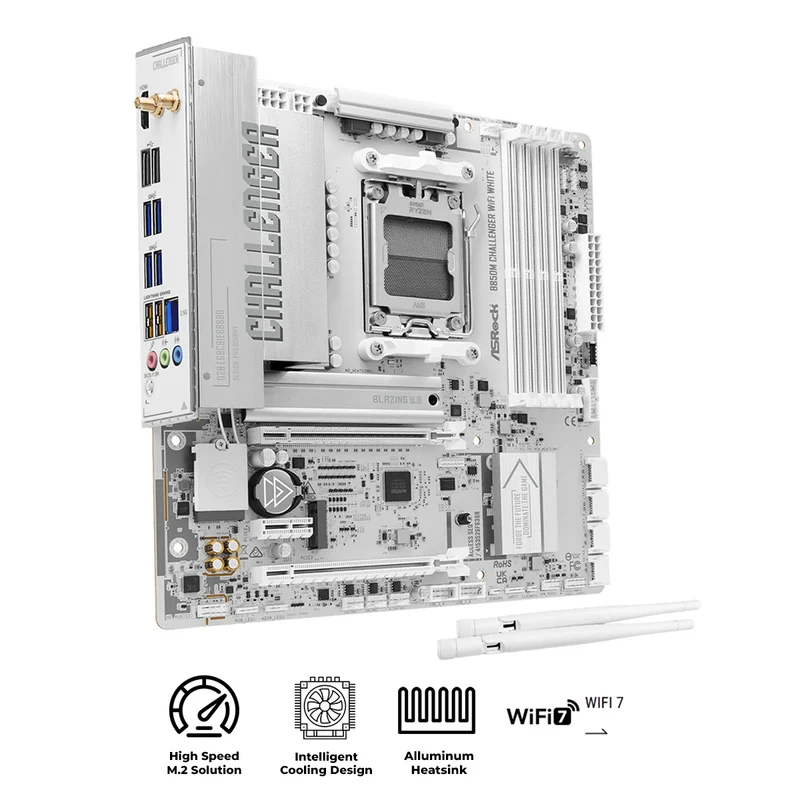 ASRock B850M Challenger WiFi DDR5 AMD Motherboard (White)