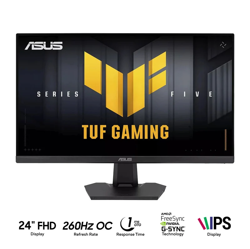 ASUS TUF Gaming Series 5 VG249QM5F 24" FHD (1920x1080) 260Hz OC 1ms(GTG) 0.3ms(min.) IPS Gaming Monitor with Tilt Adjustment