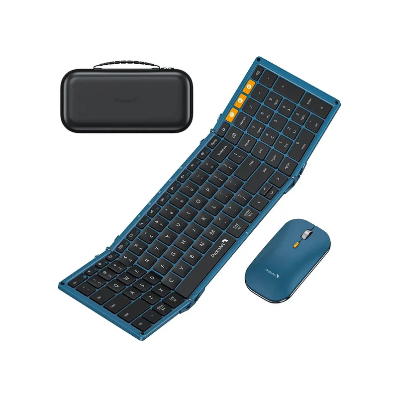 ProtoArc XKM01 Foldable Full-Size Wireless Keyboard and Mouse Combo (Blue/Black) (CP014040)