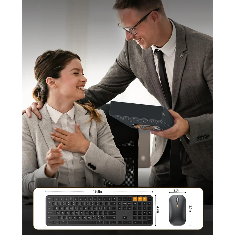 ProtoArc KM100-A Bluetooth Triple Channel Ultra-Slim Backlit Keyboard and Mouse Combo (Black) (CP016254)