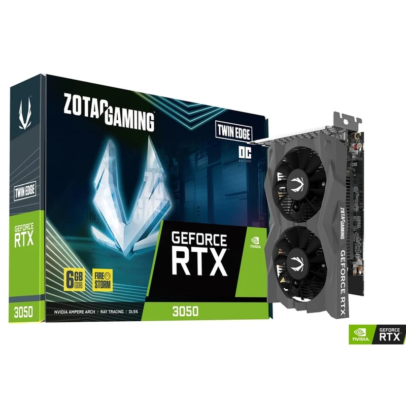 Zotac Gaming GeForce RTX 3050 6GB GDDR6 Twin Edge OC Graphics Card (ZT-A30510H-10L)