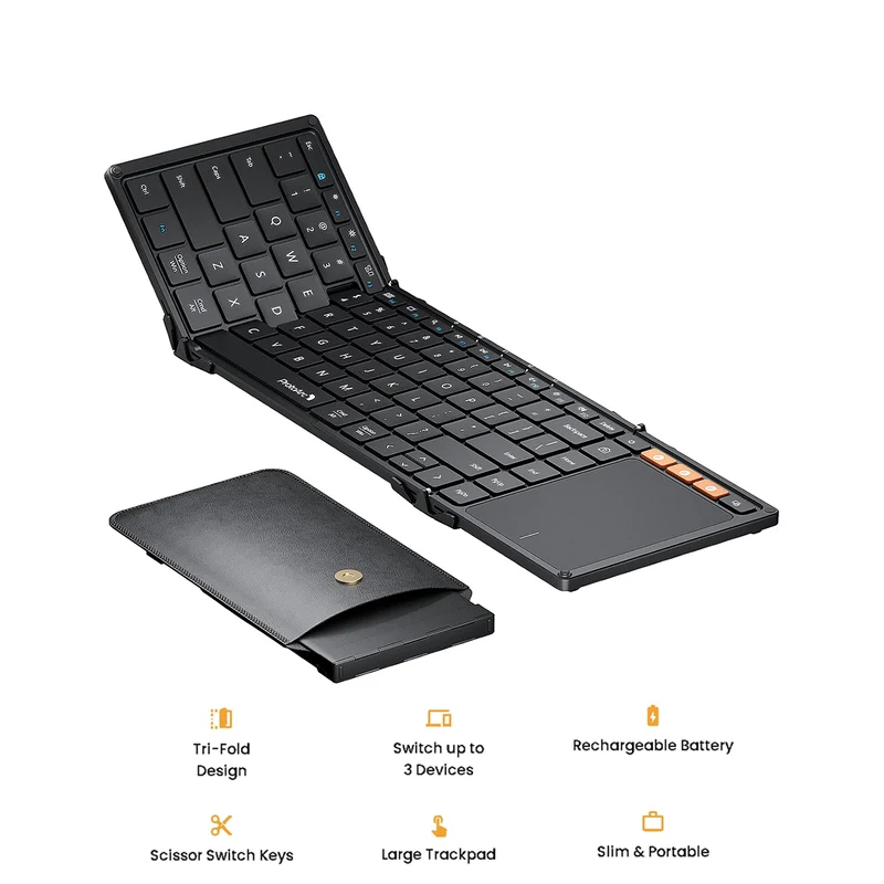 ProtoArc XK01 TP Foldable Wireless Keyboard with Touchpad (Black) (CP015105)