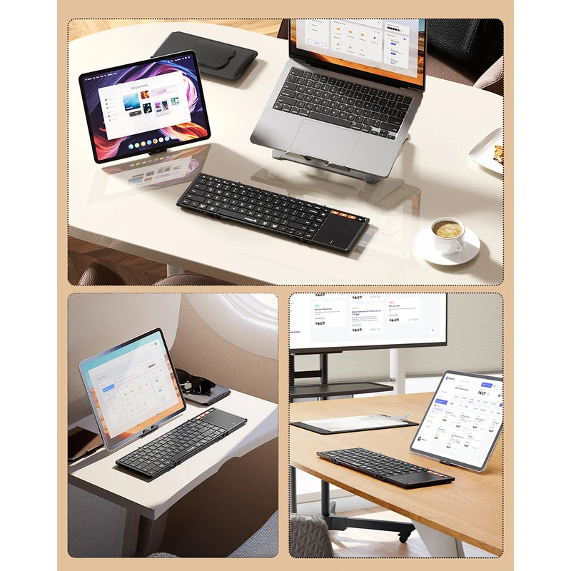 ProtoArc XK01 TP Foldable Wireless Keyboard with Touchpad (Black) (CP015105)