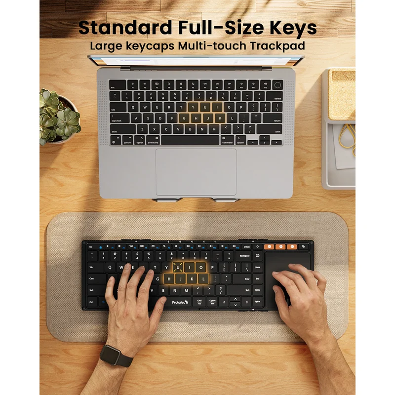 ProtoArc XK01 TP Foldable Wireless Keyboard with Touchpad (Black) (CP015105)