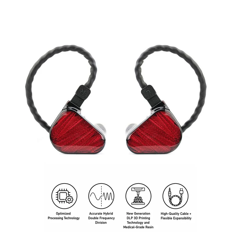 Truthear x Crinacle Zero: RED Dual Dynamic Driver In-ear Monitor with Detachable Cable