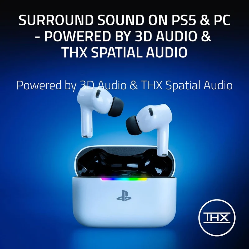Razer Hammerhead V3 X HyperSpeed Wireless Multi-Platform Gaming Earbuds for PS5 (White)