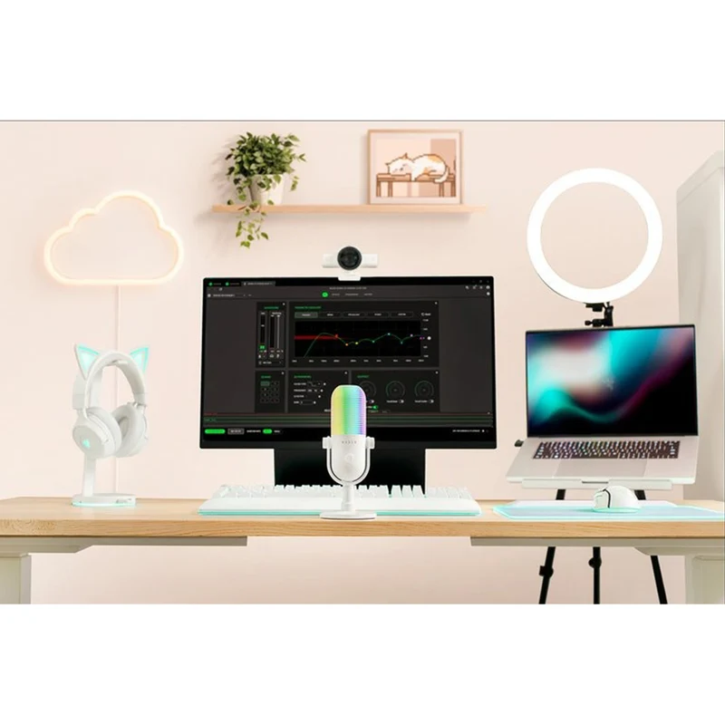 Razer Seiren V3 Chroma 32-Bit DSP RGB USB Microphone (Black, White, Quartz)