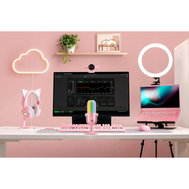 Razer Seiren V3 Chroma 32-Bit DSP RGB USB Microphone (Black, White, Quartz)