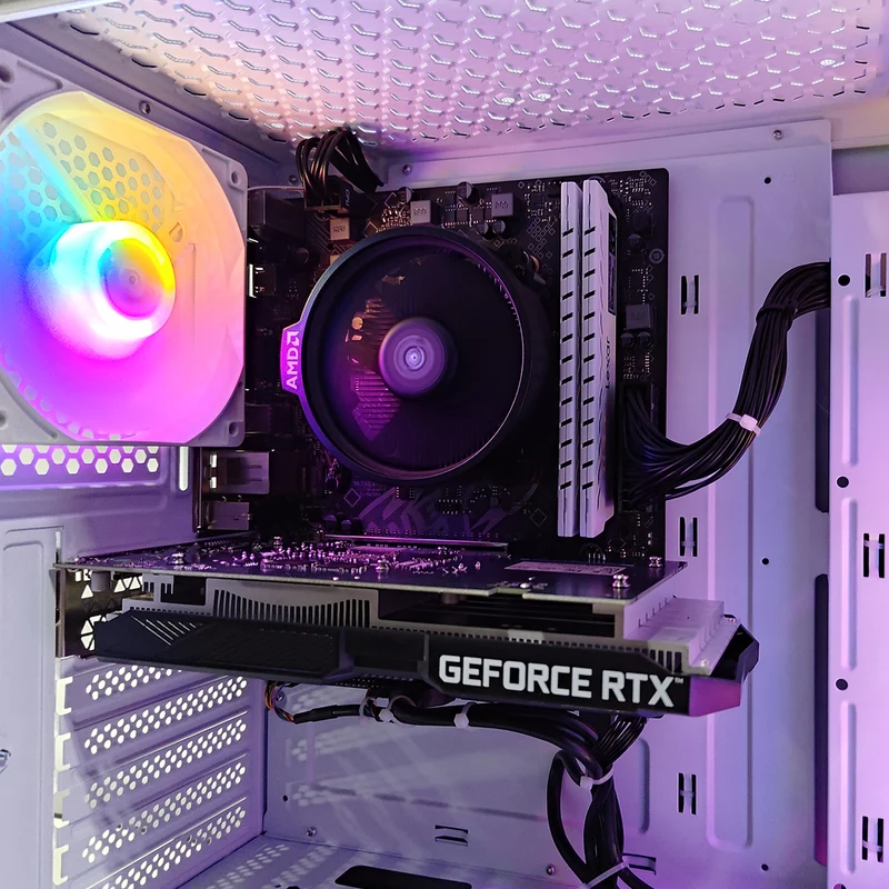 Alpha Hermes White Desktop Gaming PC | AMD Ryzen 5 5500-GT | 16GB (2x8GB) RAM | 512GB SSD | RTX 3050 | Windows 11 Pro