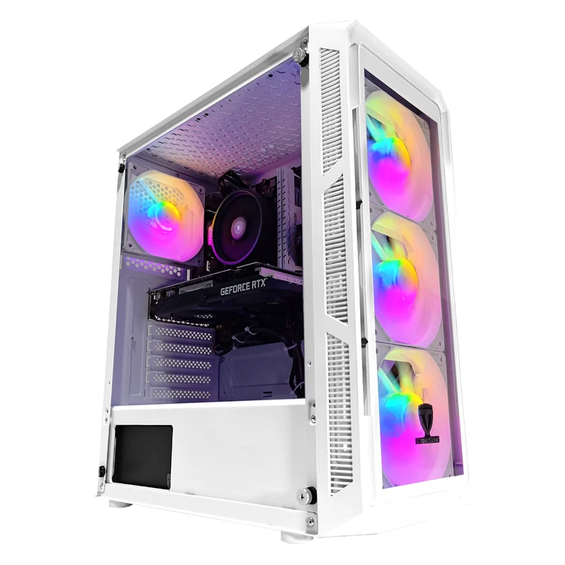 Alpha Hermes White Desktop Gaming PC | AMD Ryzen 5 5500-GT | 16GB (2x8GB) RAM | 512GB SSD | RTX 3050 | Windows 11 Pro