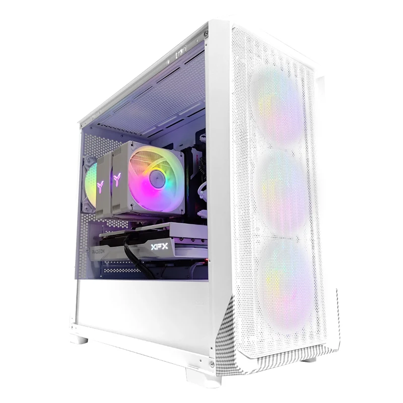 Aurora X5M White Desktop Gaming PC | AMD Ryzen 7 8700F | 16GB (2x8GB) RAM | 1TB SSD | RX 9060 XT | Windows 11 Pro