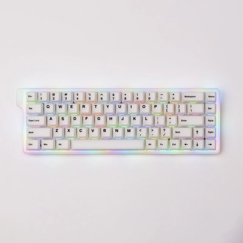 MonsGeek Verve 68 HE Wired RGB Magnetic Keyboard (Misty White) (Akko Flash Magnetic Switch) (101-VEVEB-000)